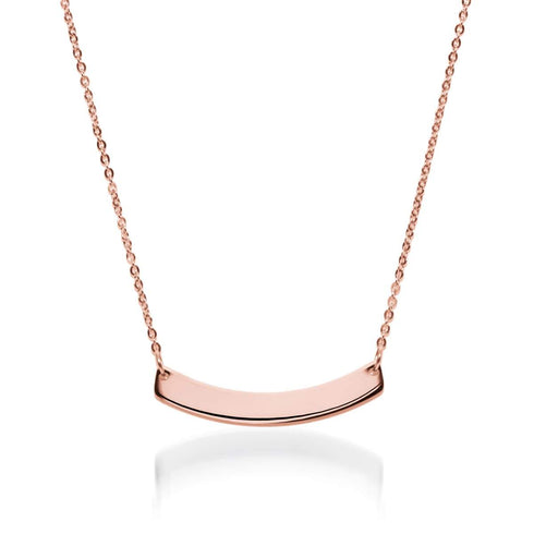 Bar minimaliste incurvé | Or rose 18 carats | Collier